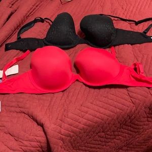 Two Pink Victoria Secret 32DD Bras.